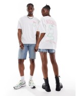 unisex oversized license band t-shirt in white with Nirvana graphic prints