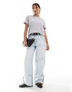 ultimate cotton t-shirt with crew neck in grey marl