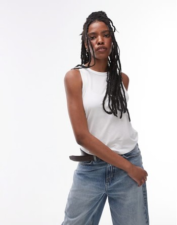 soft loose tank in white