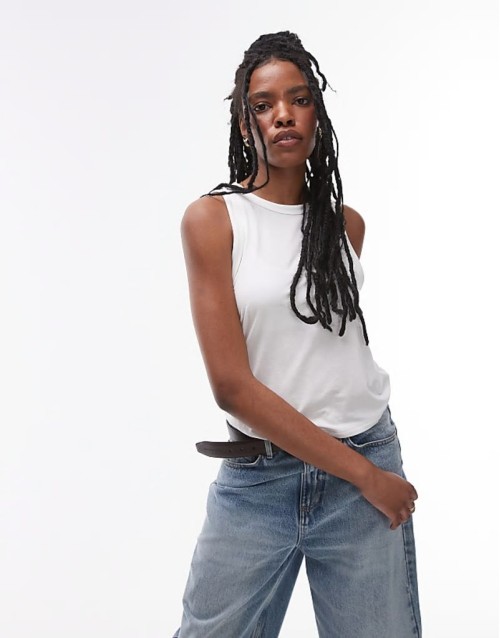soft loose tank in white