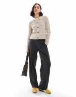 knitted cardigan with toggle buttons in cream