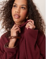 oversized supersoft roll neck in burgundy