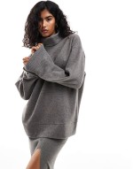 super soft in charcoal marl skirt and tops