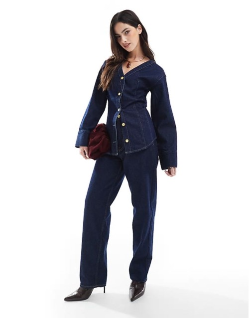 Denim rinse barrel co ord